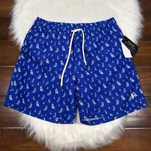 Polo Ralph Lauren Men's Small Blue Sail Boat Traveler Swim Trunks Board‎ Shorts